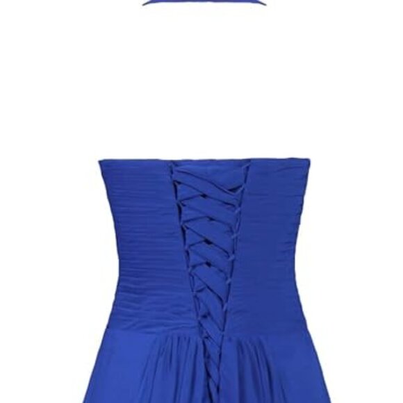 Chiffon Short Bridesmaid Dress Halter Homecoming Dress - Picture 3 of 6